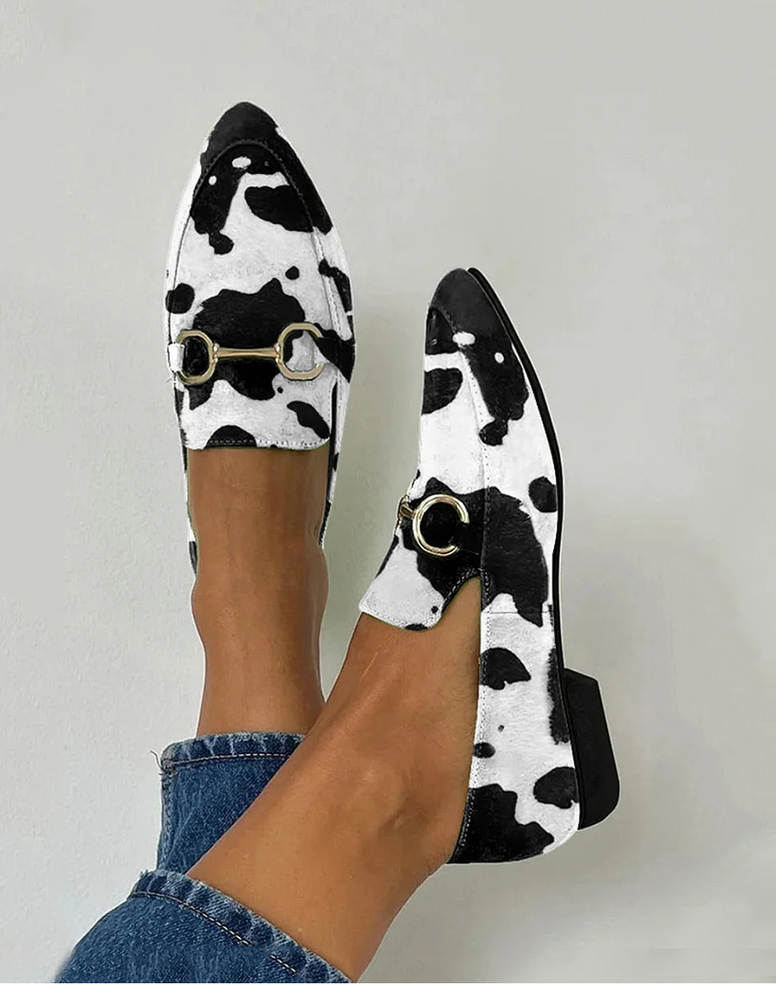 Blanca™ - Mocasines con hebilla estampada