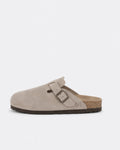 Zueco de ante unisex - gris topo
