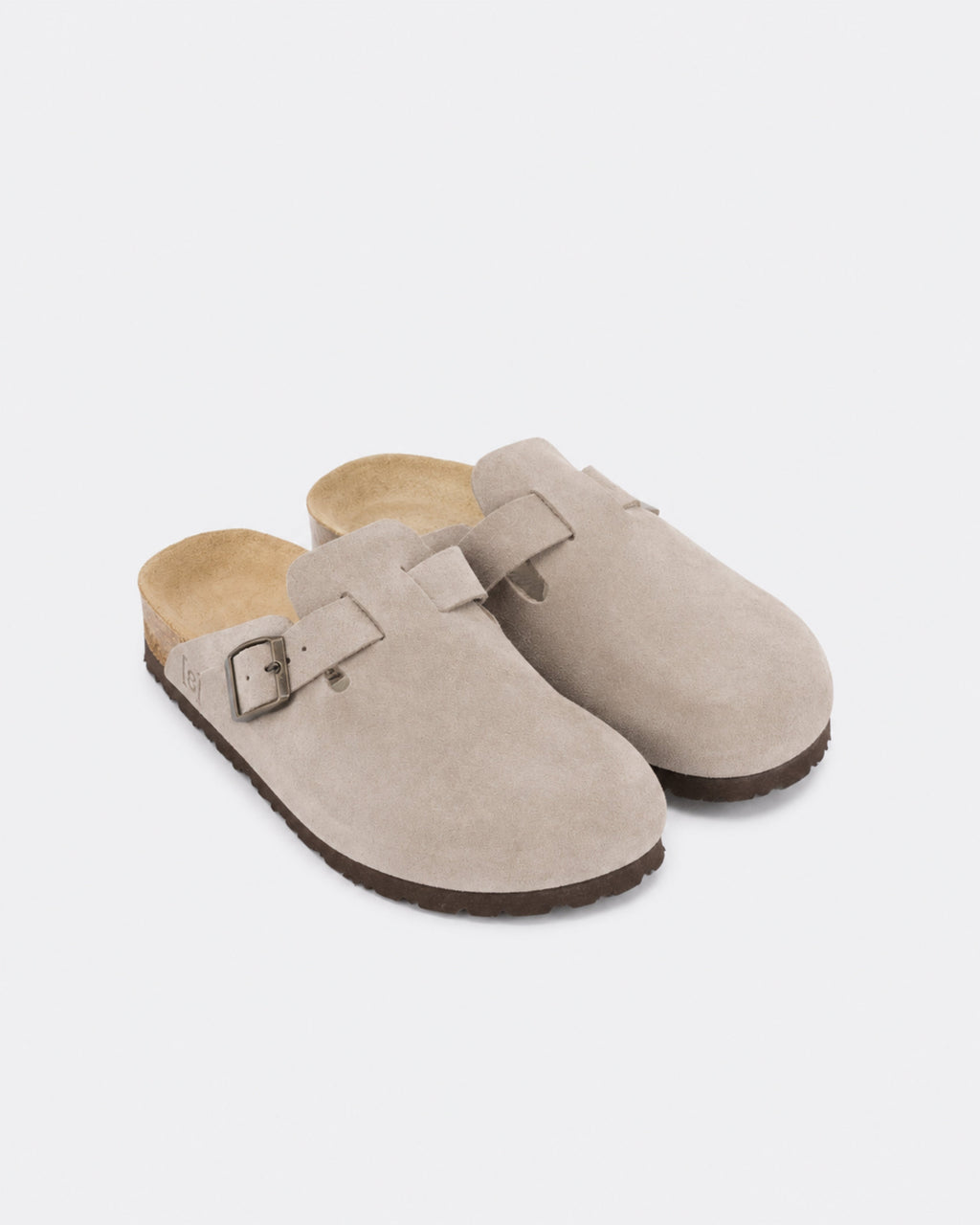Zueco de ante unisex - gris topo