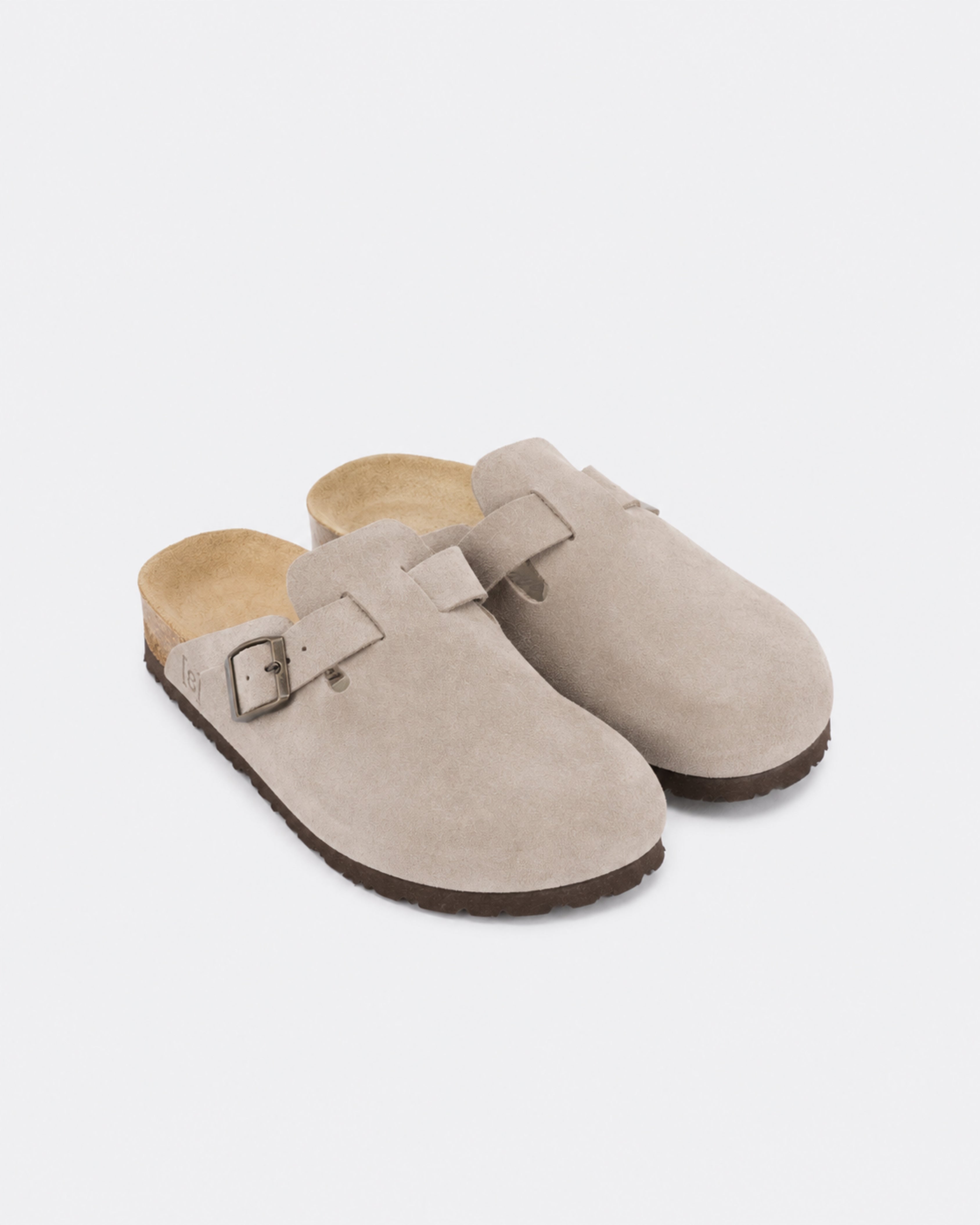 Zueco de ante unisex - gris topo