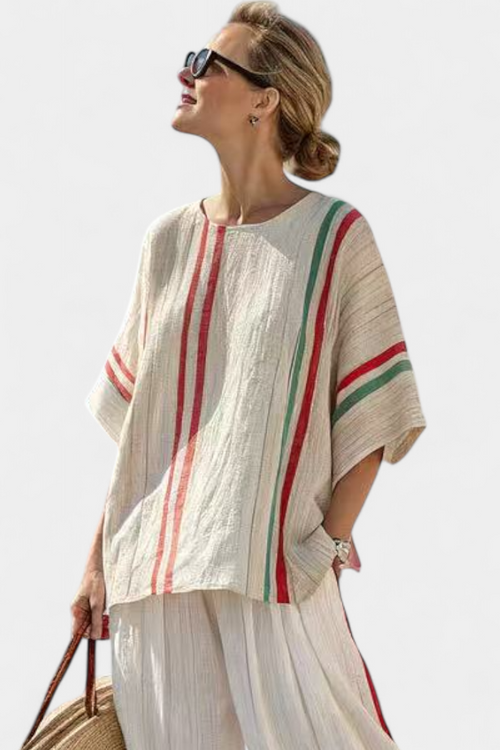Beatriz - Conjunto Daisy Listras de estilo mediterráneo