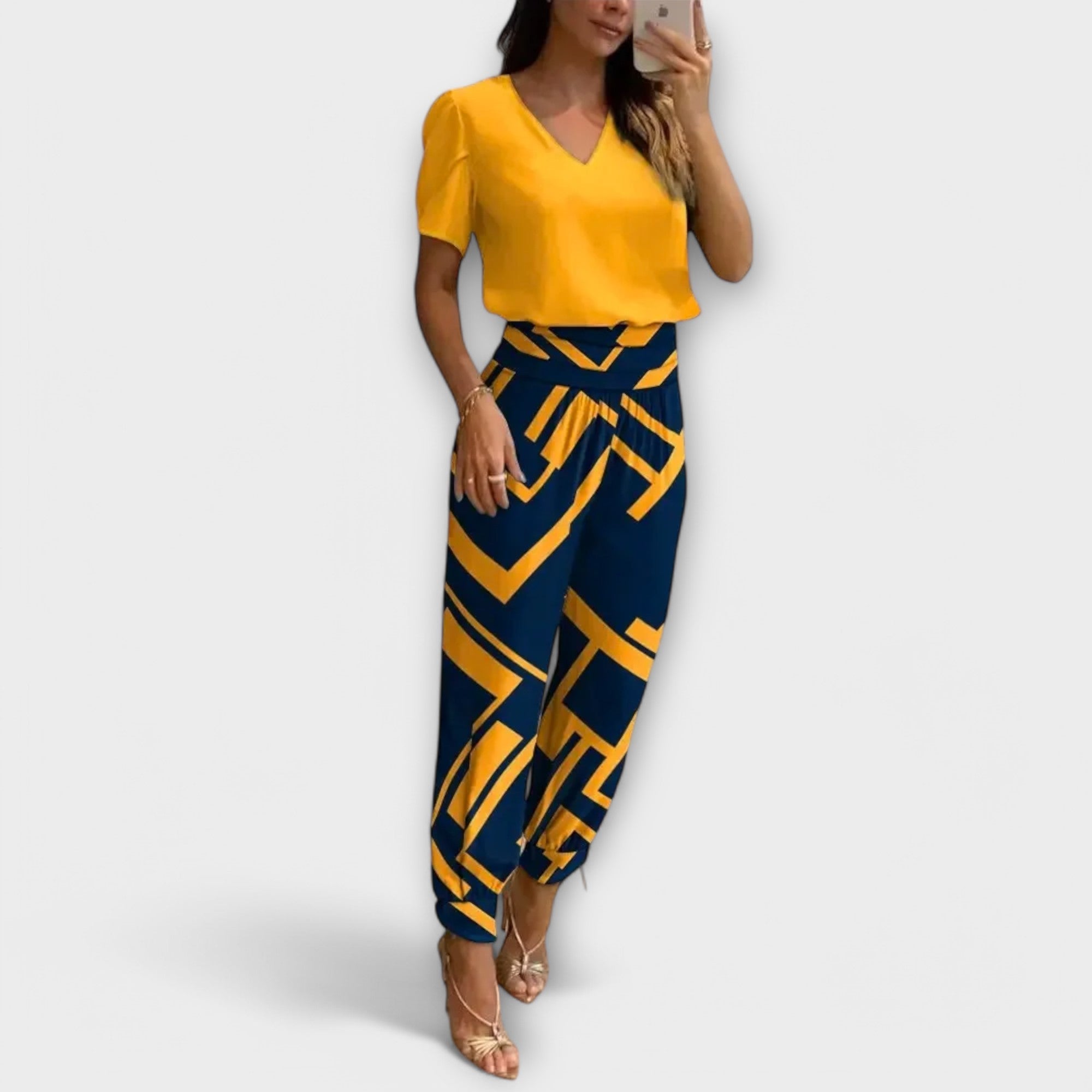 Irmelinda - Elegante conjunto de suéter y pantalón