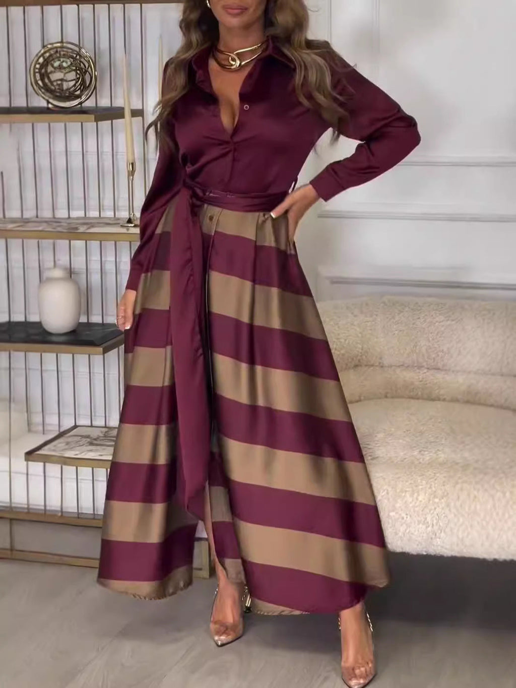 Vestido Bianca™ | Diseño rayado con aire sofisticado